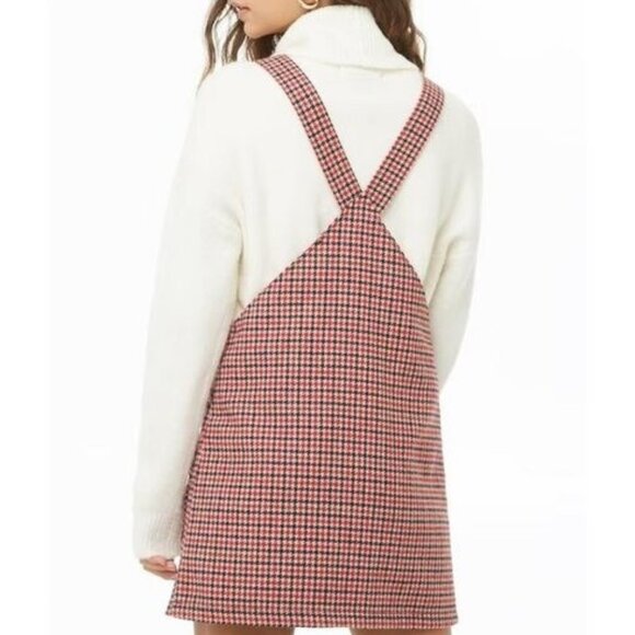 Forever 21 Red and Blue Wool Blend Pinafore Dress - Picture 2 of 10